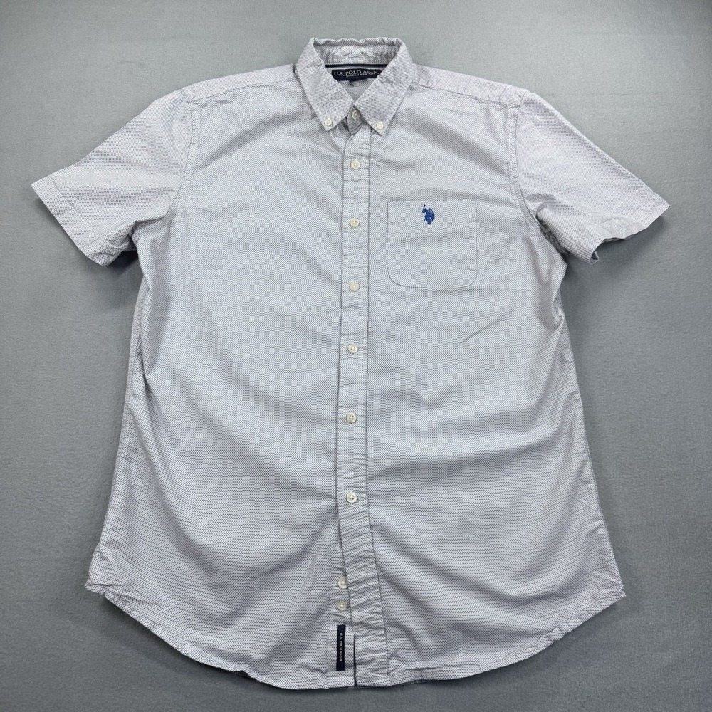 US Polo Assn Player Logo Pocket Short Sleeve Button Down Classic Shirt SZ Med